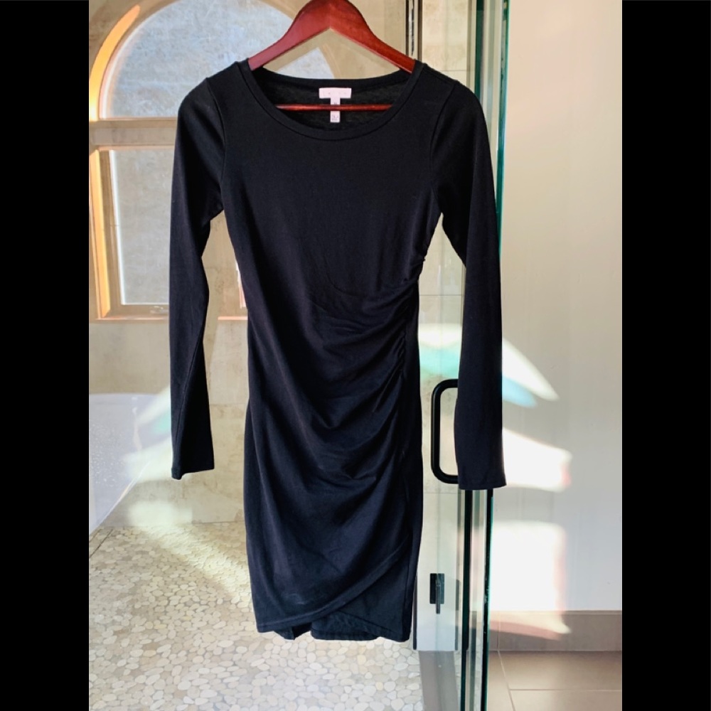 Ruched Long Sleeve Dress by LEITH XS
